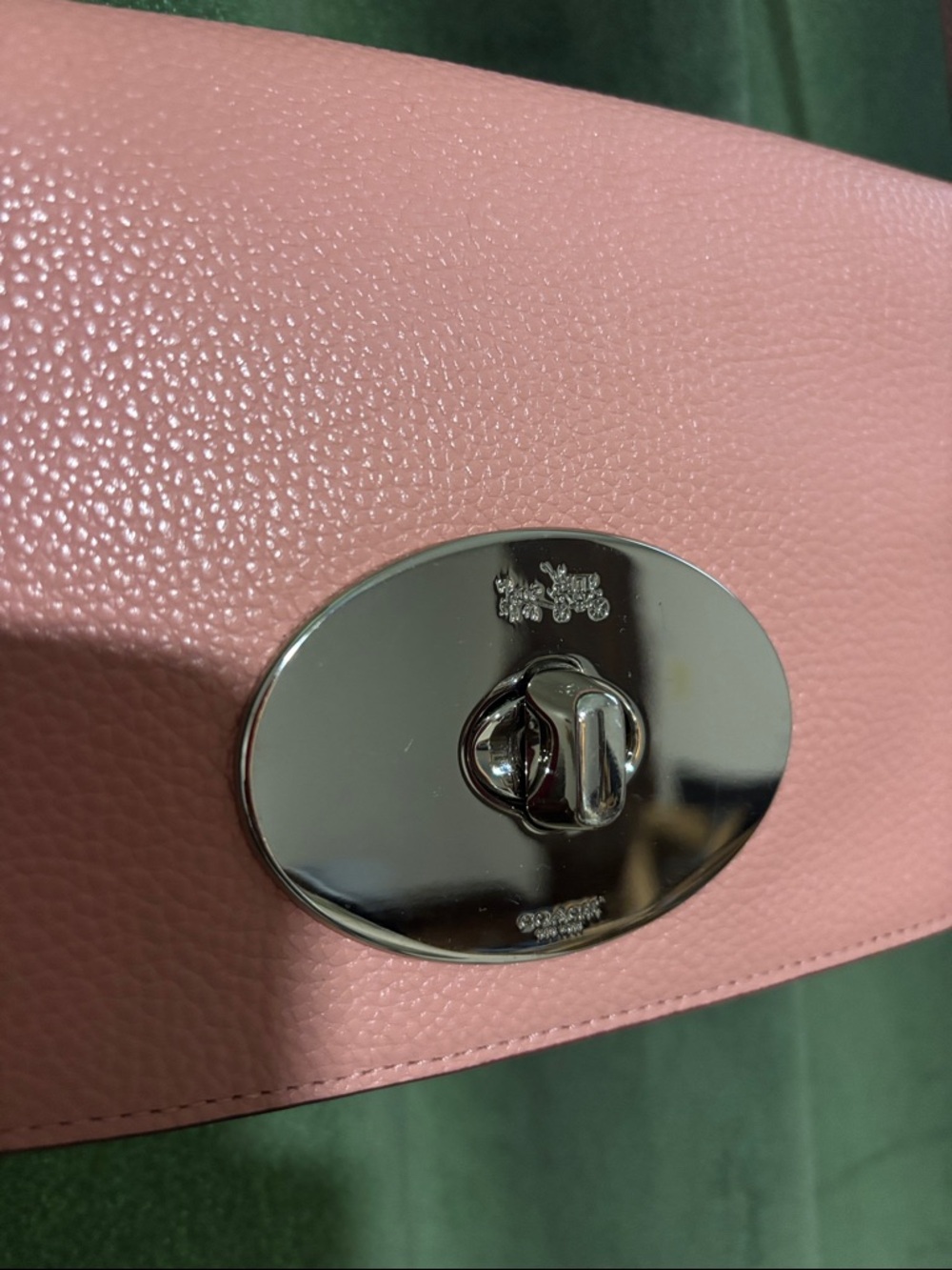Coach Pink Pebbled Leather Crossbody with Turn-Lock - Picture 3 of 10